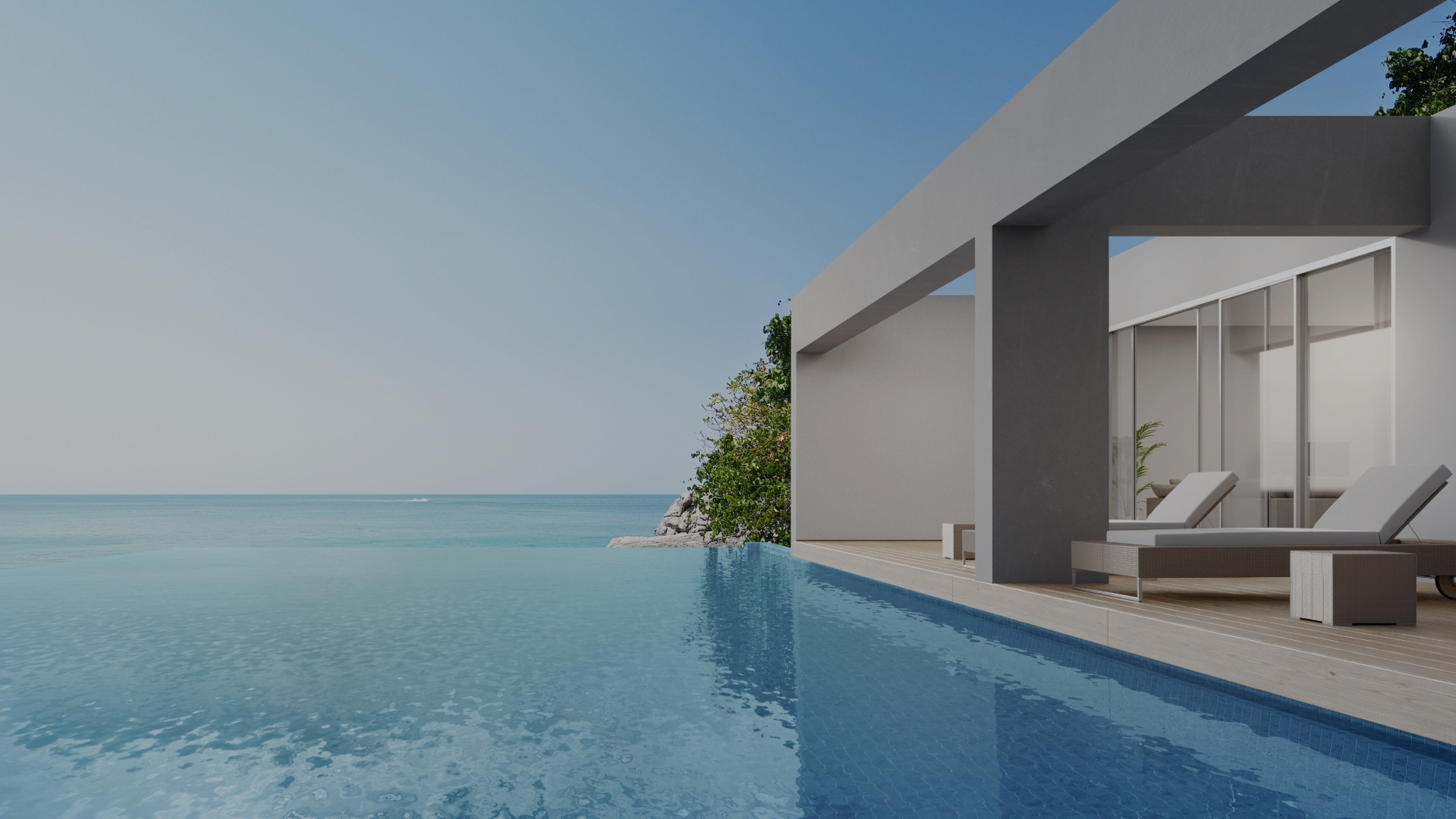 Nowoczesna willa z basenem nad wodą